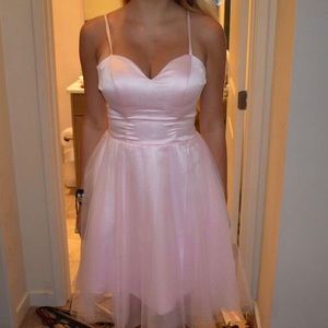 Pink simple homecoming dress